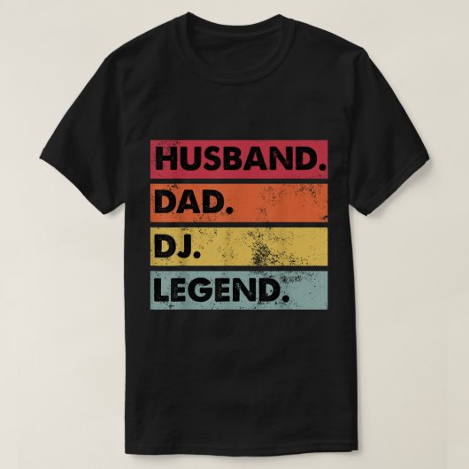 Husband Dad DJ Legend Funny DJ Disk Jockey Music P T-shirt (Design voorkant)