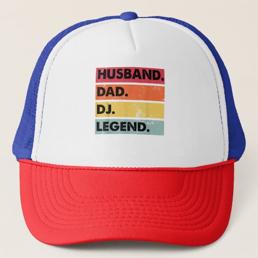 Husband Dad DJ Legend Funny DJ Disk Jockey Music P Trucker Pet (Voorkant)