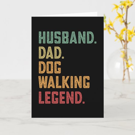 Husband Dad Dog Waling Legend dog Kaart (Gele Bloem)