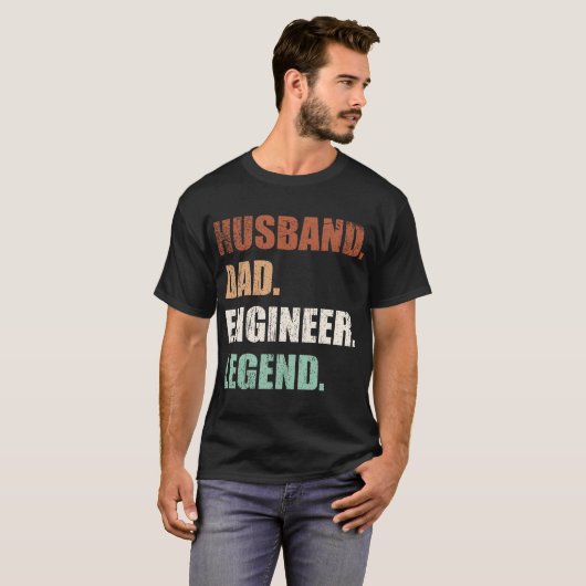 Husband Dad Engineer Legend T-shirt (Voorkant volledig)
