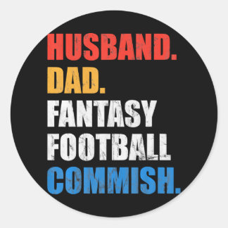 Husband Dad Fantasy Football Commish Fantasy Ronde Sticker