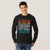 Husband Dad Fantasy Football Legend Men Retro T-shirt (Voorkant volledig)