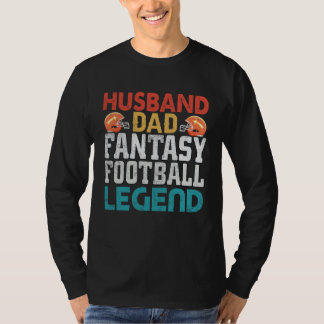 Husband Dad Fantasy Football Legend Men Retro T-shirt
