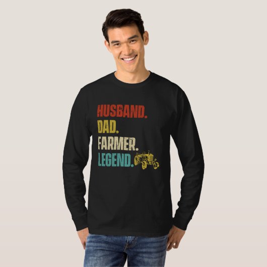 Husband Dad Farmer Legend T-shirt (Voorkant volledig)