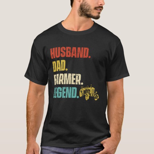 Husband Dad Farmer Legend T-shirt (Voorkant)