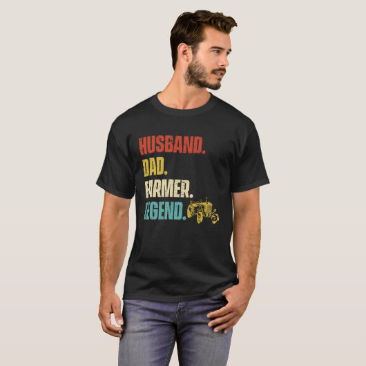 Husband Dad Farmer Legend T-shirt (Voorkant volledig)