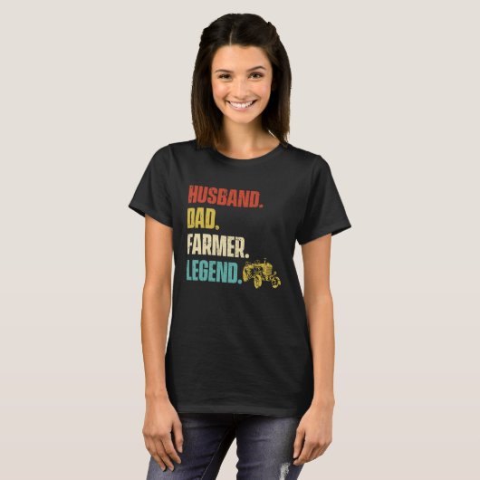 Husband Dad Farmer Legend T-shirt (Voorkant volledig)