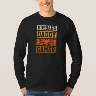 Husband Dad Gamer Funny Retro Style Video Games T-shirt