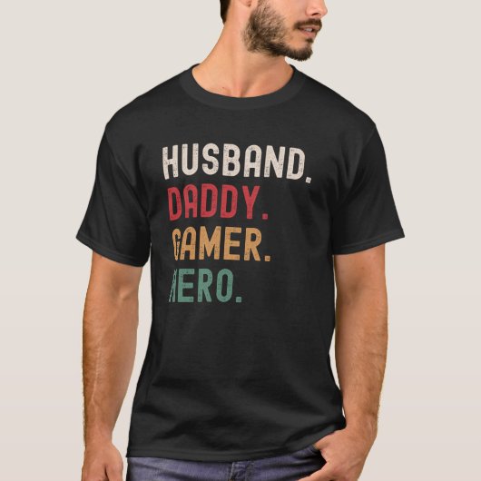 Husband Dad Gamer Hero T-shirt (Voorkant)