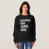 Husband Dad Gamer Nerd Fun Vaderdag 1 Trui (Voorkant volledig)