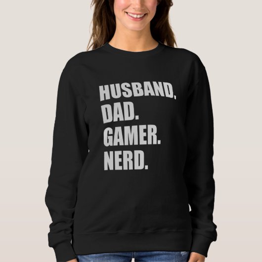 Husband Dad Gamer Nerd Fun Vaderdag 1 Trui (Voorkant)