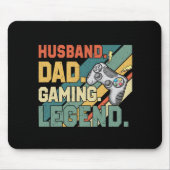 Husband Dad Gaming Legend Vaderdag Muismat (Voorkant)