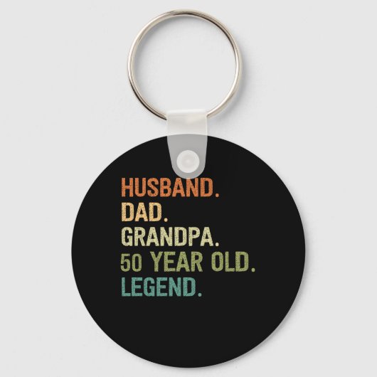 Husband dad grandpa 50 year old 50th birthday sleutelhanger (Voorkant)