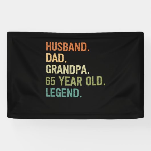 Husband dad grandpa 65 year old 65th birthday men spandoek (Horizontaal)