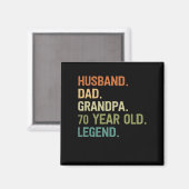 Husband dad grandpa 70 year old 70th birthday gift magneet (Voorkant / Achterkant)