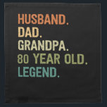 Husband dad grandpa 80 year old 80th birthday gift katoenen servet<br><div class="desc">Husband dad grandpa 80 year old men birthday outfits for dad and grandpa from grandkidkids kids zijn daughter wife.</div>
