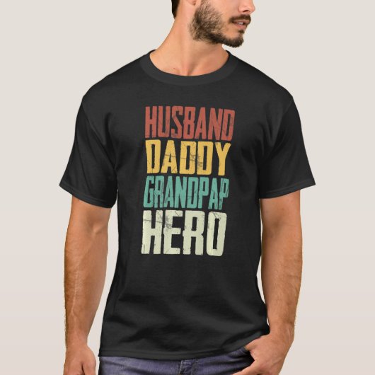 Husband Dad Grandpap Hero Proud Grandpa Fathers T-shirt (Voorkant)