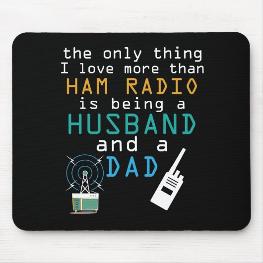 Husband Dad Ham Radio Fathers Day Amateur Mannen Muismat (Voorkant)