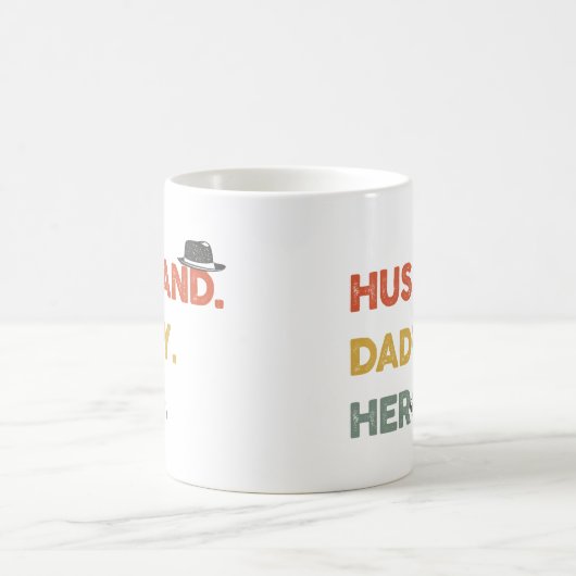 Husband Dad Hero Retro Koffiemok (Center)