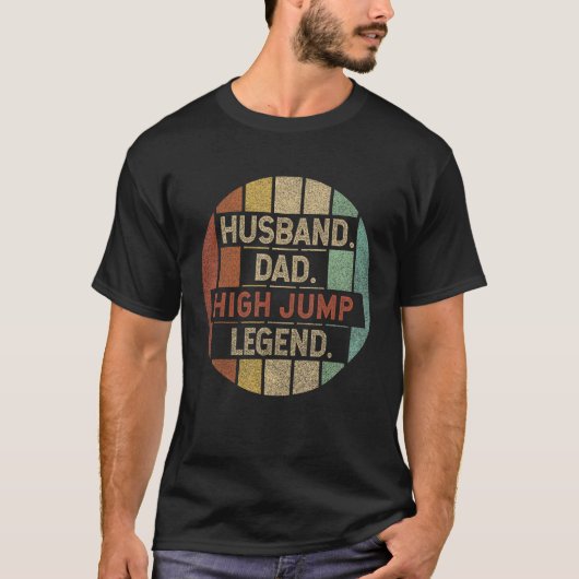 Husband Dad High Jump Legend Vintage T-shirt (Voorkant)