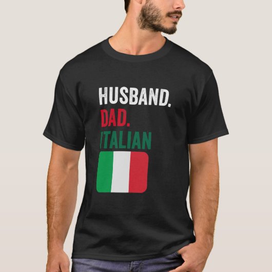 Husband Dad Italy Flag Design gift voor Italië T-shirt (Voorkant)