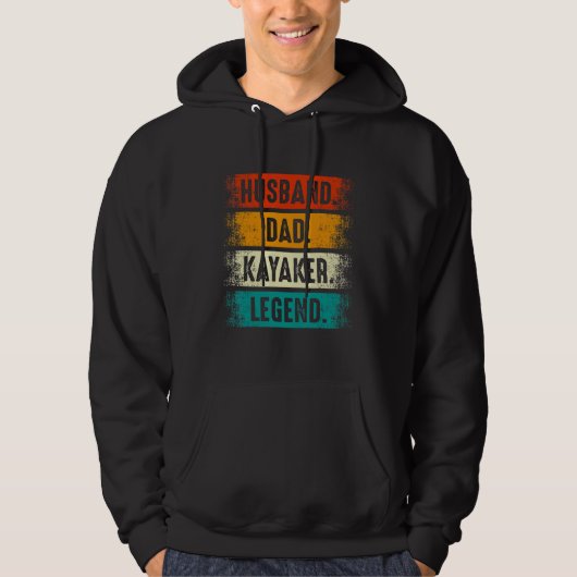 Husband Dad Kayaker Kayaking Kayak Paddling Boati Hoodie (Voorkant)