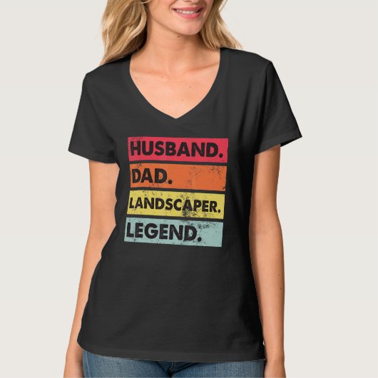 Husband Dad Landscaper Lawn Care Landscaping Fathe T-shirt (Voorkant)