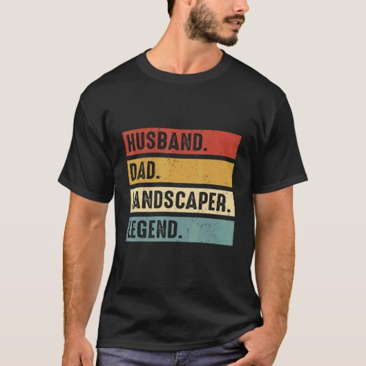 Husband Dad Landscaper Lawn Care Landscaping Fathe T-shirt (Voorkant)