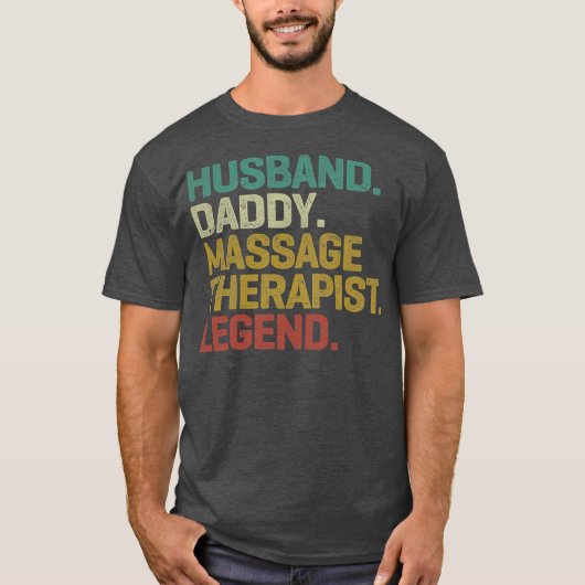 Husband Dad Massage Therapist Legend Vintage T-shirt (Voorkant)