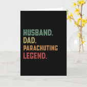 Husband Dad Parachuting Legend Parachutist Kaart (Gele Bloem)