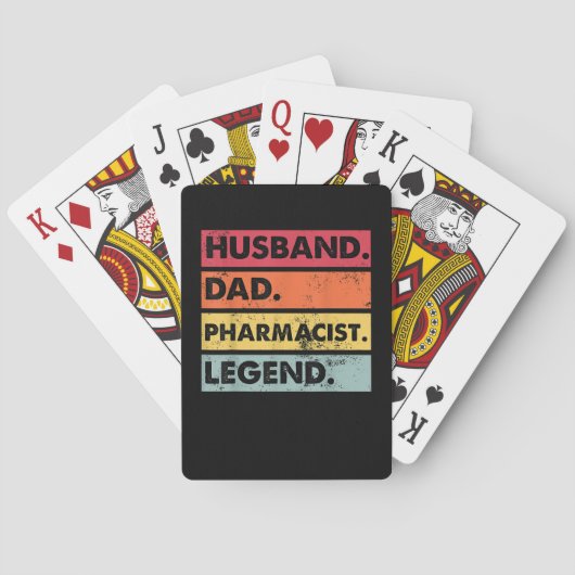 Husband Dad Pharmacist Legend Funny Pharmacy Techn Pokerkaarten (Achterkant)
