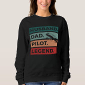 Husband Dad Pilot Legend Aviation Aviator Trui (Voorkant)