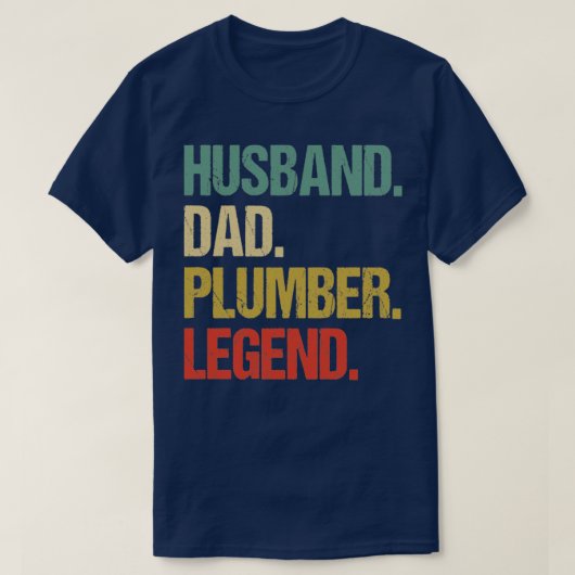 Husband Dad Plumber Legend Funny Plumber T-shirt (Design voorkant)