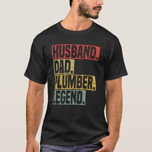Husband Dad Plumber Legend Tradesman plumbing Pipe T-shirt (Voorkant)