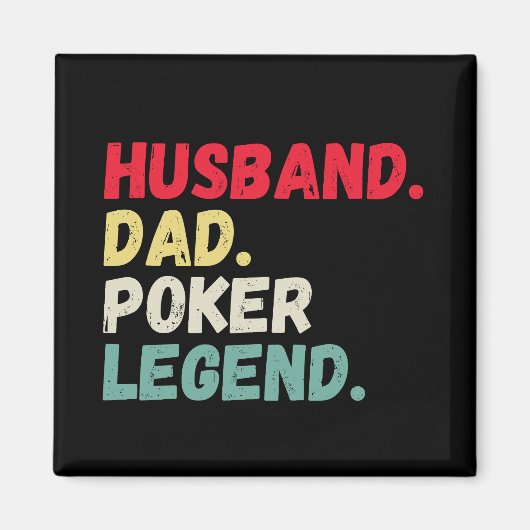 Husband dad poker legende  retro kaarten grappig magneet (Voorkant)