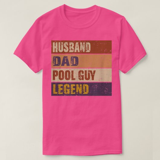 Husband Dad Pool Guy Legend grappige vaderdag vin T-shirt (Design voorkant)