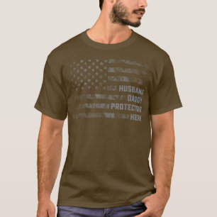 Husband Dad Protector Hero American Flag Vader' T-shirt