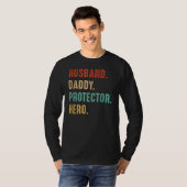 Husband Dad Protector Hero Dad Father Da T-shirt (Voorkant volledig)