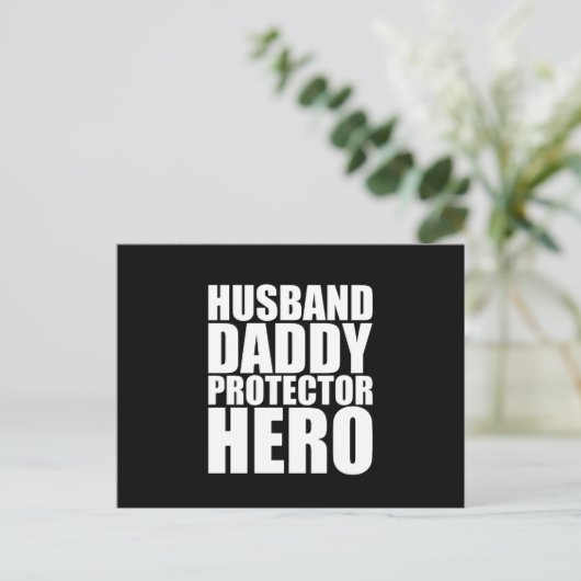 Husband Dad Protector Hero Fathers Day Briefkaart (Staand voorkant)