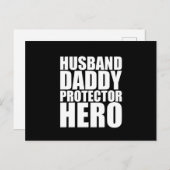 Husband Dad Protector Hero Fathers Day Briefkaart (Voorkant / Achterkant)