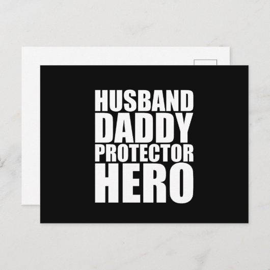 Husband Dad Protector Hero Fathers Day Briefkaart (Voorkant / Achterkant)