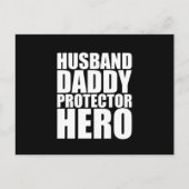 Husband Dad Protector Hero Fathers Day Briefkaart (Voorkant)