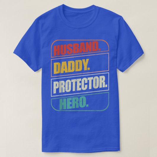 Husband Dad Protector Hero Fathers Day Gift Dad T-shirt (Design voorkant)