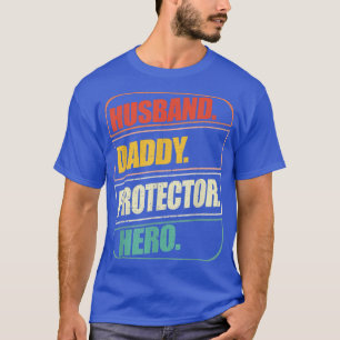 Husband Dad Protector Hero Fathers Day Gift Dad T-shirt
