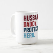 Husband Dad Protector Hero Koffiemok (Voorkant links)