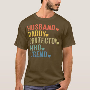 Husband Dad Protector Hero Legend Vaderdag F T-shirt