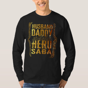 Husband Dad Protector Hero Saba Tie Dye Golden F T-shirt