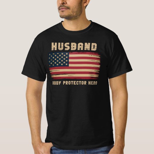 Husband Dad Protector Hero T-shirt (Voorkant)