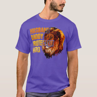 Husband Dad Protector Hero Vaderdag Lion Kin T-shirt