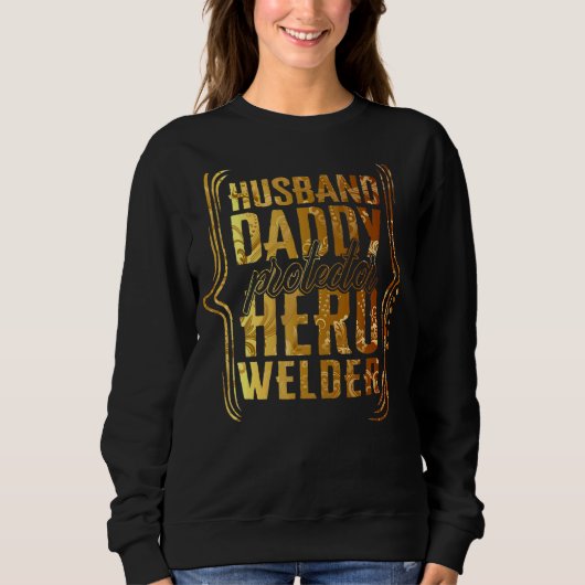 Husband Dad Protector Hero Welder Tie Dye Golden Trui (Voorkant)